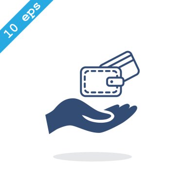 M-cüzdan el simgesi üzerinde kart ile