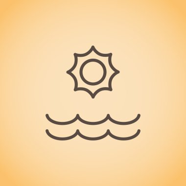 Yaz güneş ve deniz simgesi