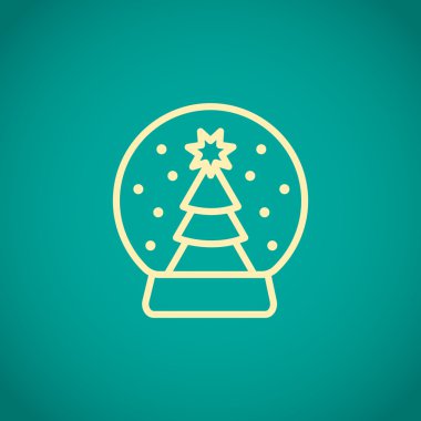 Noel ağacı kar küre simgesi