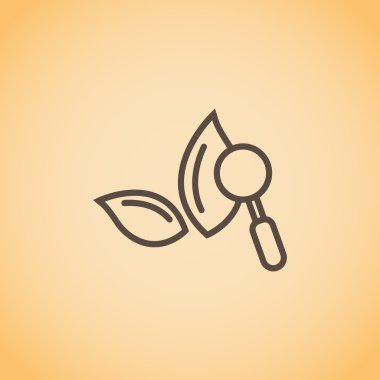 yaprakları ve Büyüteç botanik simgesi