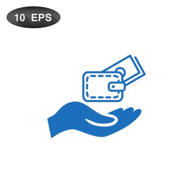 El simgesi üzerinde para ile cüzdan