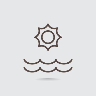 Yaz güneş ve deniz simgesi