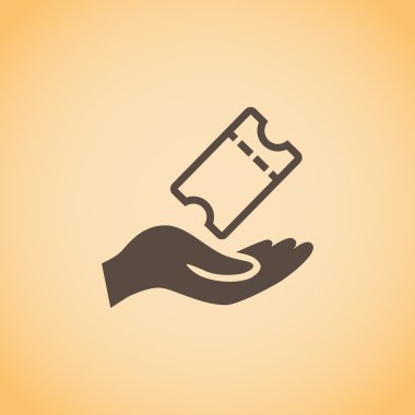 Bir bilet sembol alma el.