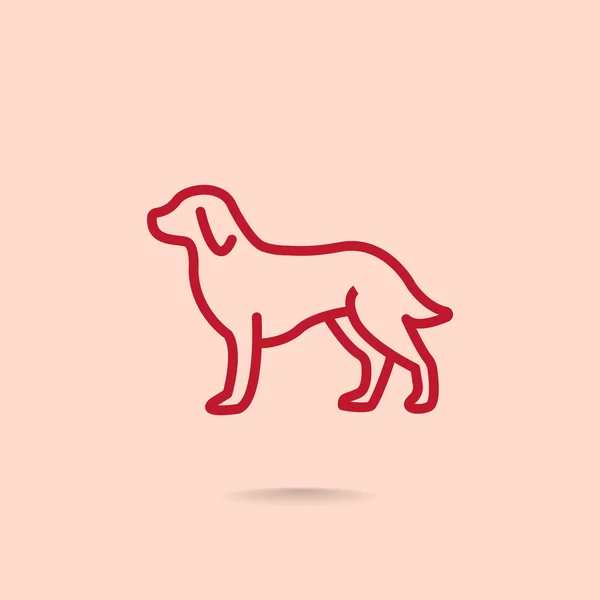 Kontur hund ikonen — Stock vektor