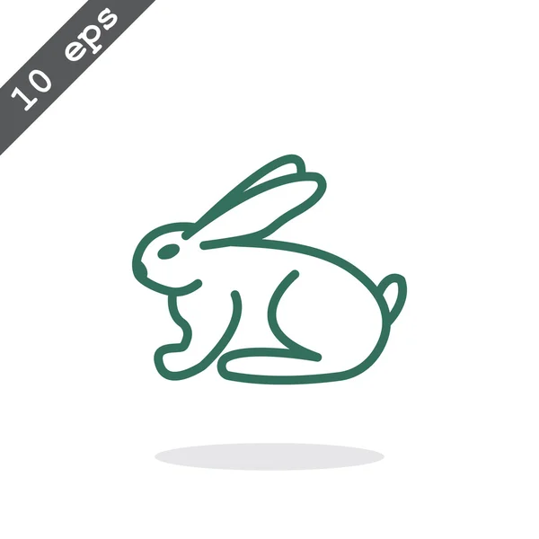 Outline bunny icon — Stock Vector