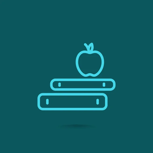 Boeken met apple-pictogram — Stockvector