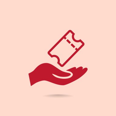 Bir bilet sembol alma el.