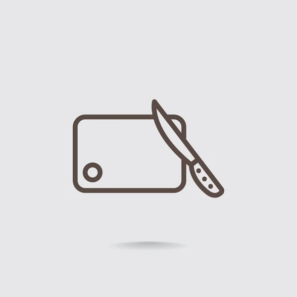 Tablero y cuchillo icono — Vector de stock