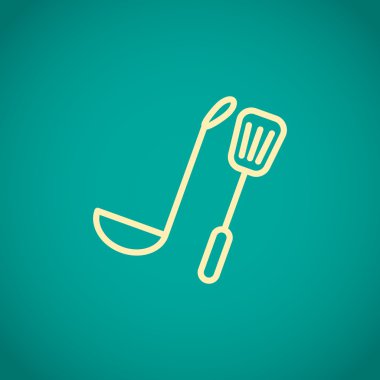 Kepçe ve spatula simgesi