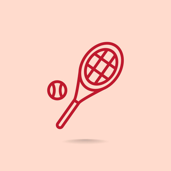 Tennis racket with ball icon