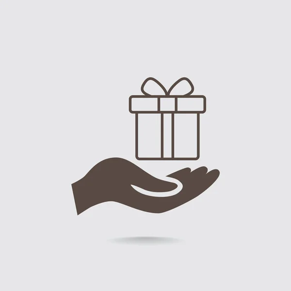 Caja de regalo a mano — Vector de stock