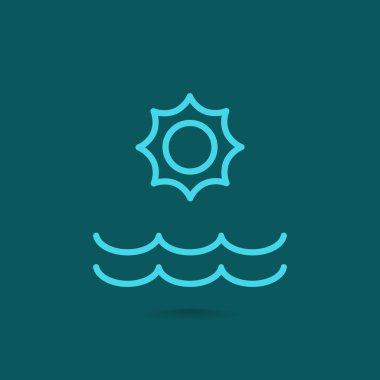 Yaz güneş ve deniz simgesi