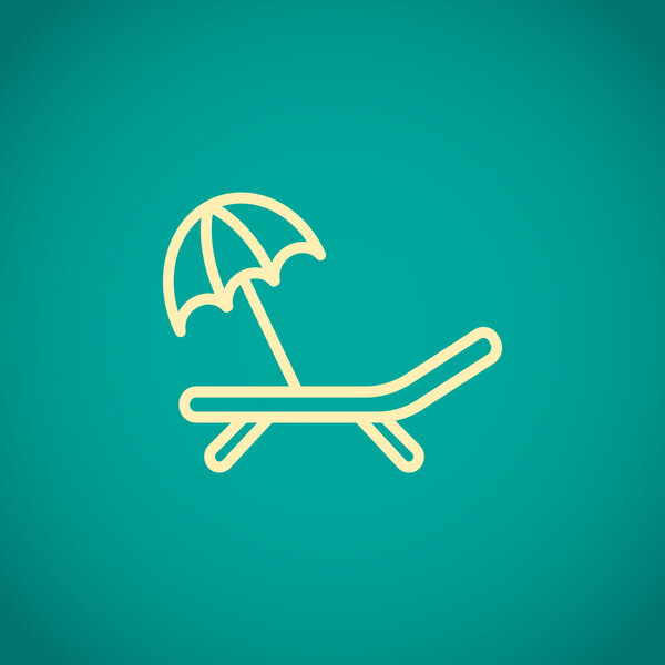deckchair with umbrella icon