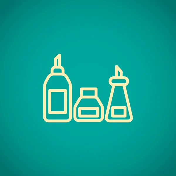 Ícone de conjunto de garrafa de cozinha —  Vetores de Stock