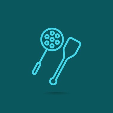 oluklu kaşık ve spatula simgesi