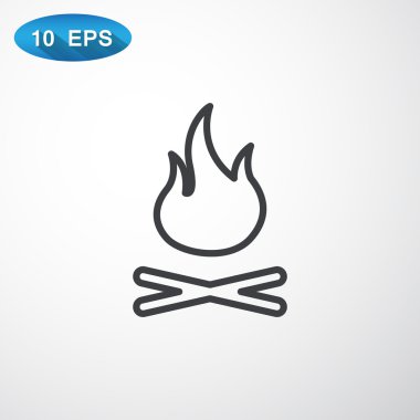 Kamp ateşi yakacak odun. Simge yangın