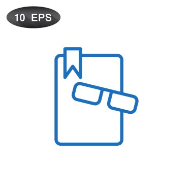 Kitap ve gözlük simgesinin resmi