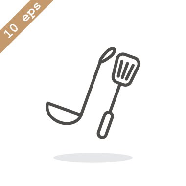 Kepçe ve spatula simgesi