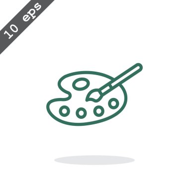 Sanat palet boya fırça simgesi olan