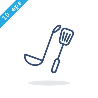 Kepçe ve spatula simgesi