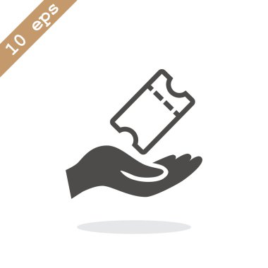 Bir bilet sembol alma el.