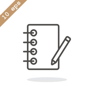 defter kalem ile. Simge