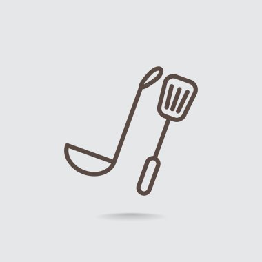 Kepçe ve spatula simgesi