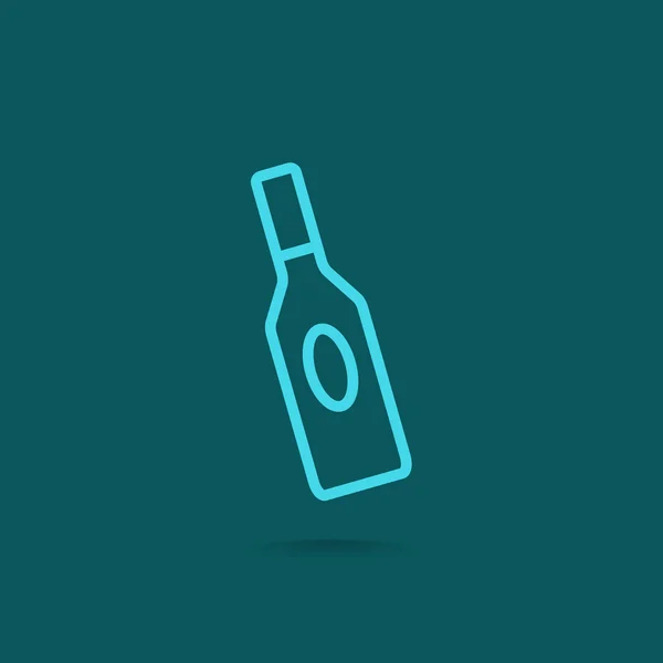 Fles glas voor vloeibare pictogram — Stockvector