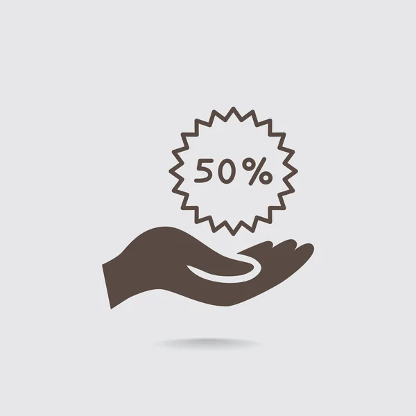 50% icono de etiqueta — Vector de stock