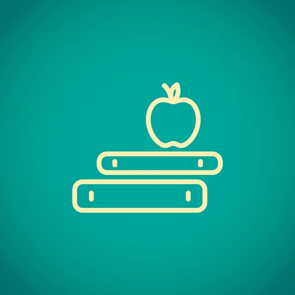 Bücher mit Apfelsymbol — Stockvektor