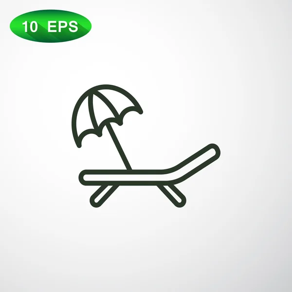 Cadeira de praia com ícone de guarda-chuva —  Vetores de Stock