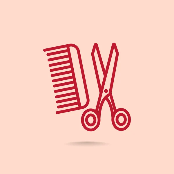 Comb and scissors icon — Stock Vector