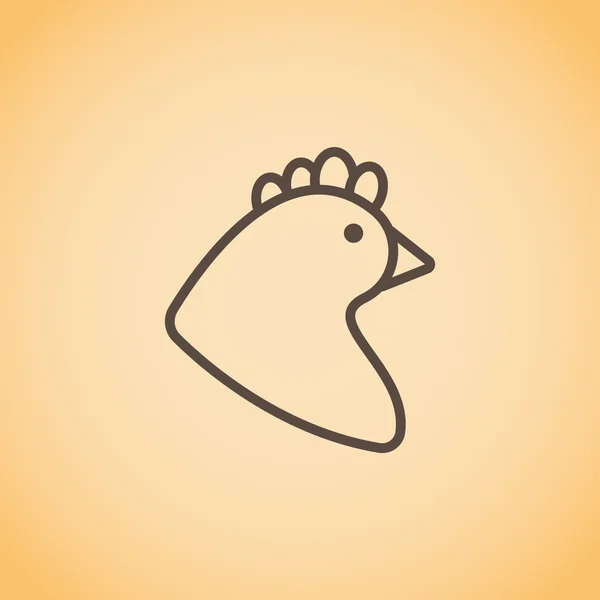 Icono de cabeza de pollo — Vector de stock