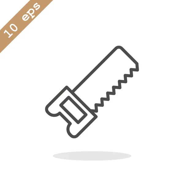 Hacksaw on wood icon — Stock Vector