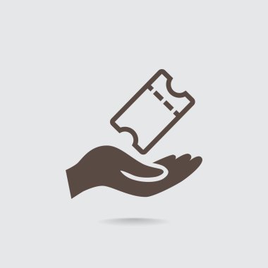 Bir bilet sembol alma el.