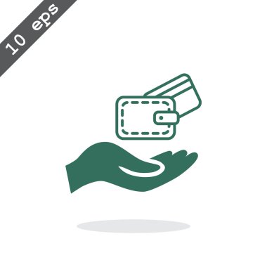 M-cüzdan el simgesi üzerinde kart ile