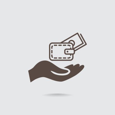 El simgesi üzerinde para ile cüzdan