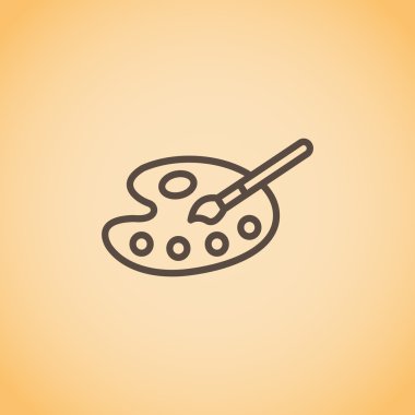 Sanat palet boya fırça simgesi olan