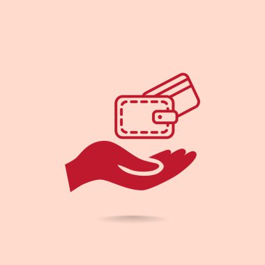 M-cüzdan el simgesi üzerinde kart ile