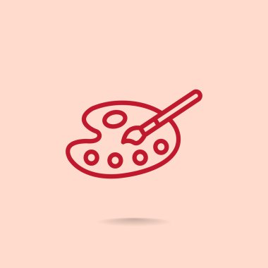 Sanat palet boya fırça simgesi olan