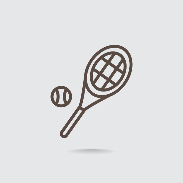 Tennis racket with ball icon
