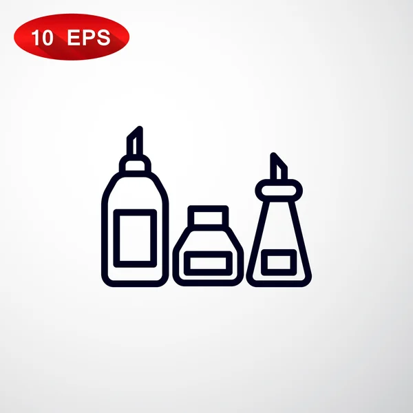 Cocina botella conjunto icono — Vector de stock