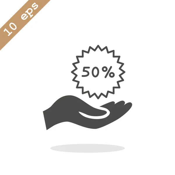 50% icono de etiqueta — Vector de stock