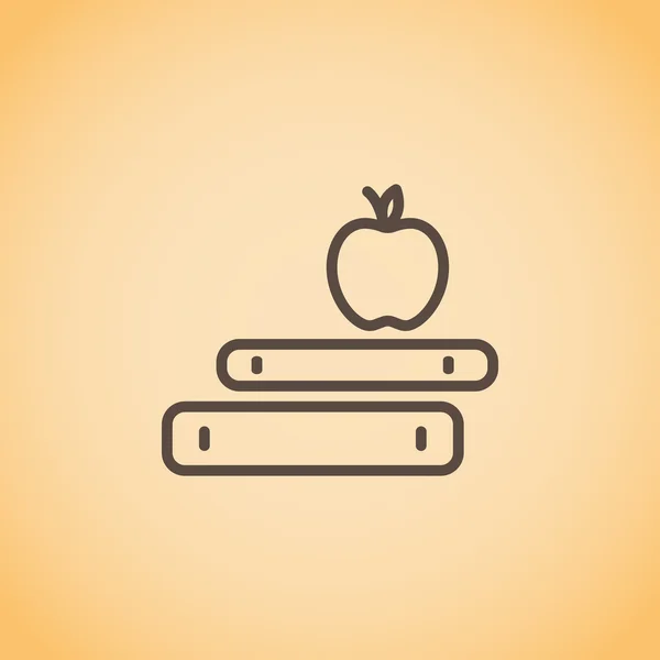 Bücher mit Apfelsymbol — Stockvektor