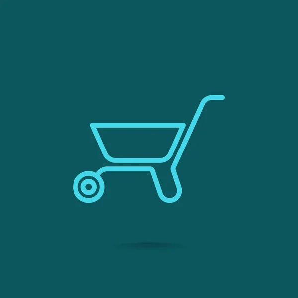 Metal wheelbarrow icon — Stock Vector