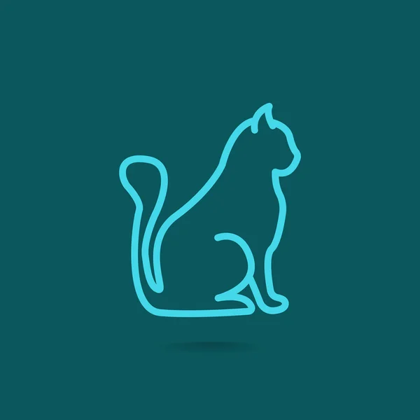 Contorno gato icono — Archivo Imágenes Vectoriales