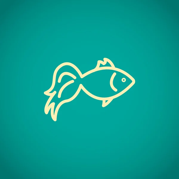 Esquema icono de pescado — Vector de stock