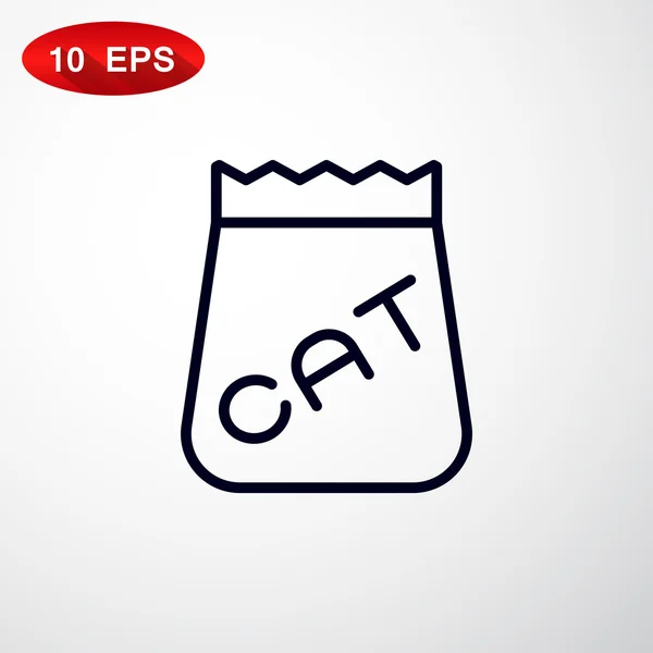 Τσάντα της τροφής για γάτα εικονίδιο — Διανυσματικό Αρχείο