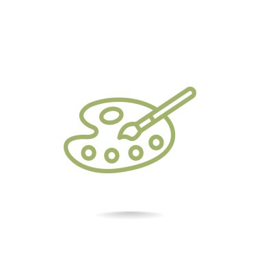 Sanat palet boya fırça simgesi olan