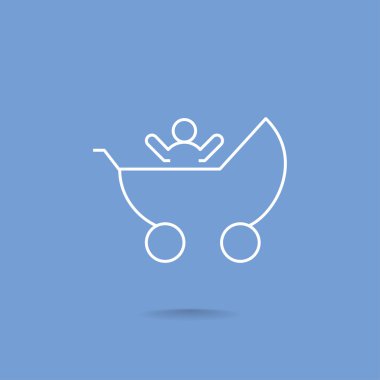 Çocuk arabası ile bir çocuk simgesi